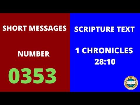 SHORT MESSAGE (0353) ON 1 CHRONICLES 28:10