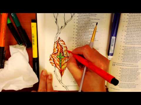 Bible Art Journaling:  LEAVES: Job 14:7-9