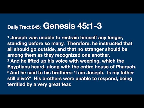 Dad’s Bible Tract 845 - Genesis 45:1-3