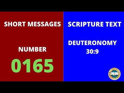 SHORT MESSAGE (0165) ON DEUTERONOMY 30:9