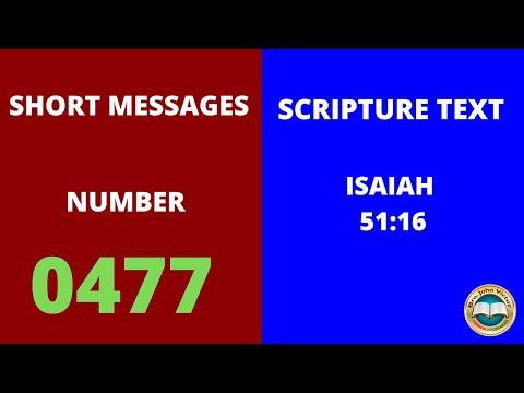 SHORT MESSAGE (0477) ON ISAIAH 51:16