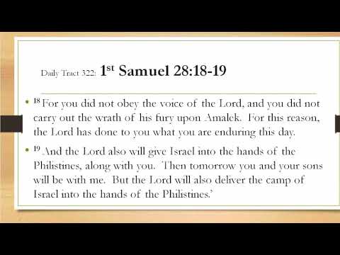 Dad’s Bible Tract 322 - 1st Samuel 28:18-19