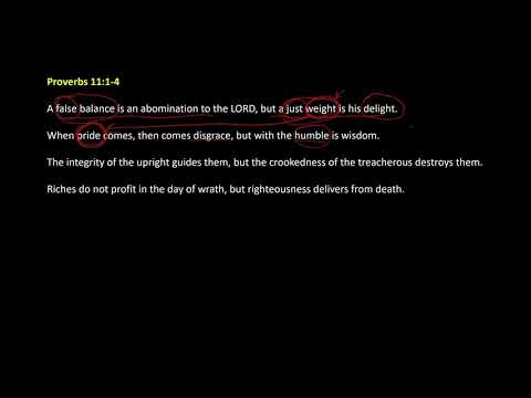 Proverbs 11:1-4