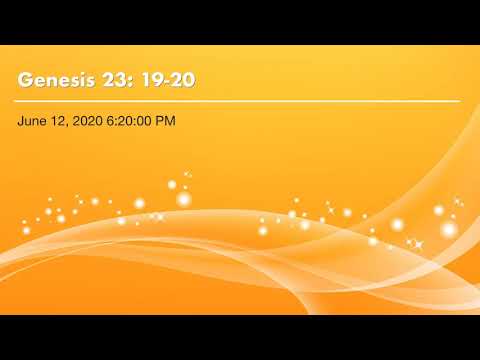 Genesis 23: 19-20