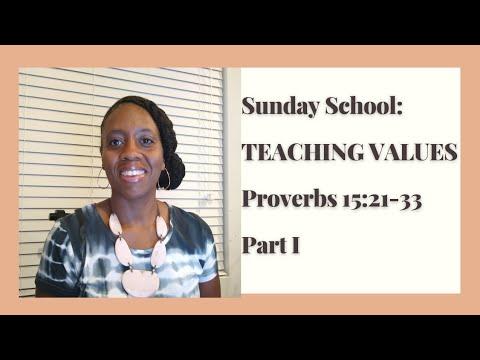 TEACHING VALUES (Part I) Proverbs 15: 21-33