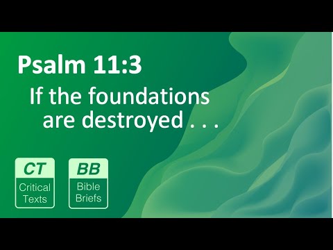 Bible Brief #67 - Psalm 11:3