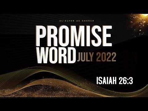 PROMISE VERSE - JULY 2022 | ISAIAH 26:3 | EL-ELYON AG CHURCH | Pas. Gayathri Rajendran |