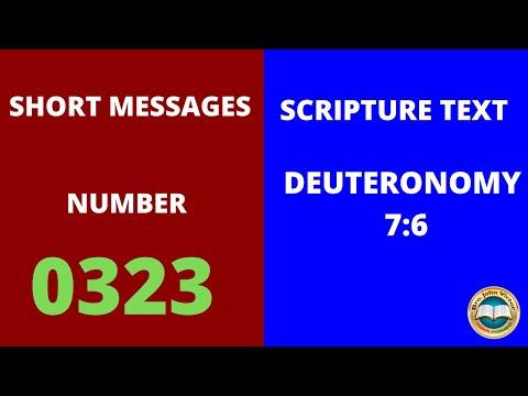 SHORT MESSAGE (0323) ON DEUTERONOMY 7:6