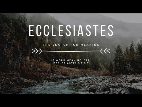 Ecclesiastes: The Search For Meaning | Is Work Meaningless? | Ecclesiastes 3:1-5:7