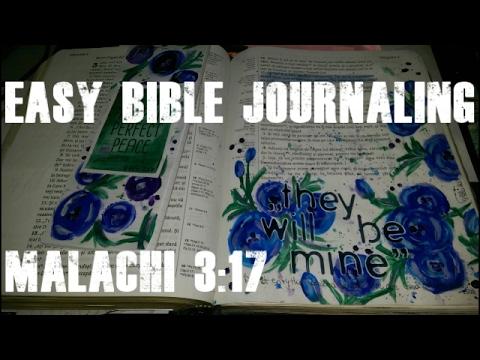 Easy Bible Journaling (Malachi 3:17) + Bonus page in my prayer journal | Painting with my fingers