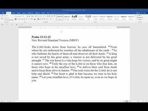 7/27/2022 Zoom Bible Study with Pastor D. Caldwell--Psalm 33:13-22