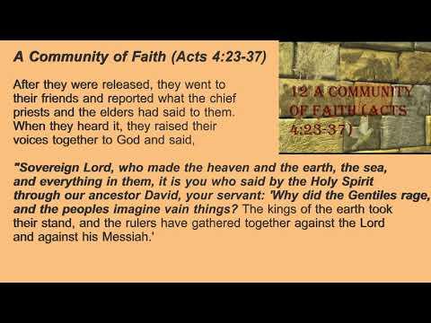 12. A Community of Faith (Acts 4:23-37)