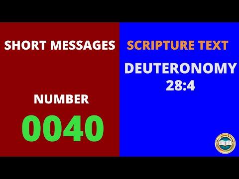 SHORT MESSAGE (0040) ON DEUTERONOMY 28:4