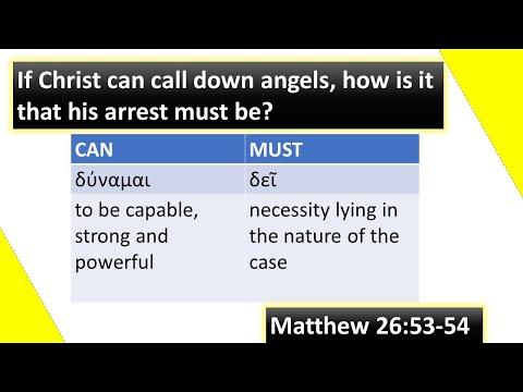 Matt 26:53-54 - How can Christ call down angels, given His prophesied death must happen?