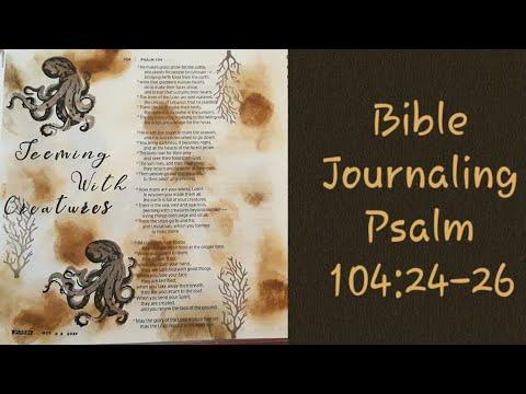 Bible Journaling Psalm 104:24-26 | Using Stamps and Distress Inks