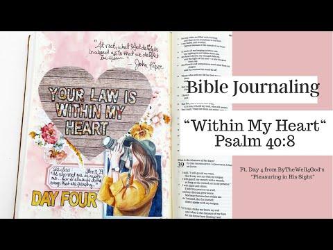 “Within My Heart” Psalm 40:8 | Bible Journaling | Distress Oxides