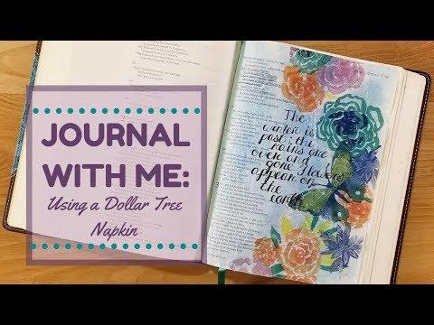 Bible Journaling: Song of Solomon 2:11-12: Using a Dollar Tree Napkin