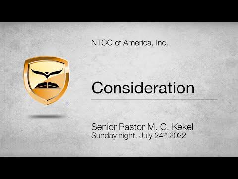 Consideration — Psalms 8:1-9 — Rev. M. C. Kekel