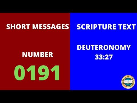 SHORT MESSAGE (0191) ON DEUTERONOMY 33:27