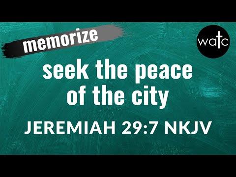 Jeremiah 29:7 NKJV (peace, welfare, prayer): Read, recite, memorize Bible verses, memorize scripture