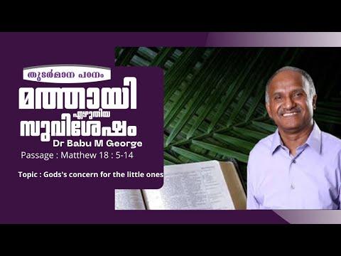 Gods's concern for the little ones Matt 18:5-14 Bible Study With Dr Babu M George