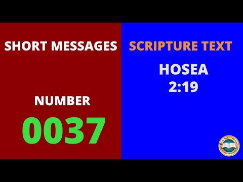 SHORT MESSAGE (0037) ON HOSEA 2:19