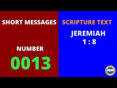 SHORT MESSAGE (0013) ON JEREMIAH 1:8