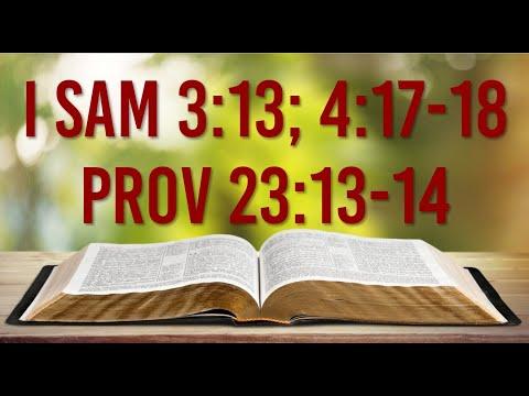 I SAMUEL 3: 13; 4: 17-18; PROVERBS 23: 13-14 -  GOD'S WAY OF RESTRAINING SIN