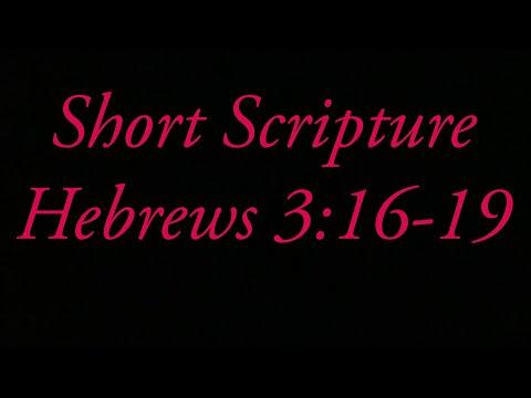 Scripture Breakdown Hebrews 3:16-19