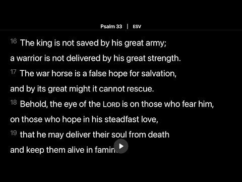 Hope in God, not other things. (Psalm 33:16-19)