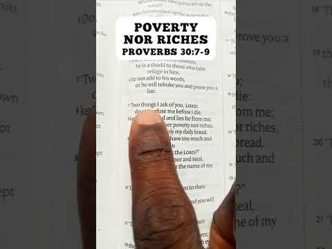 POVERTY NOR RICHES - PROVERBS 30:7-9 #dailyscripturereading #scripture #poverty #riches #richest