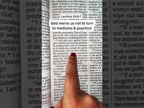 Leviticus 20:6-7| God warns us not to turn to mediums & psychics????