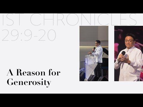 A Reason for Generosity - Rev. Leo Jaime Son - 1st Chronicles 29:9-20 - 15 - May 30, 2021