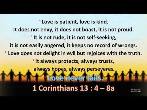1 Corinthians 13 : 4 - 8a - Love is patient - w accompaniment (Scripture Memory Song)
