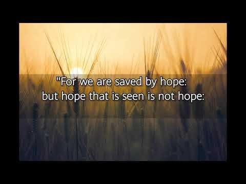 ROMANS 8:24(KJV):"FOR WE ARE SAVED BY HOPE,..."