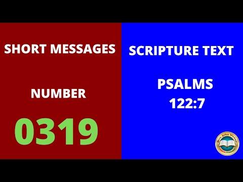 SHORT MESSAGE (0319) ON PSALMS 122:7