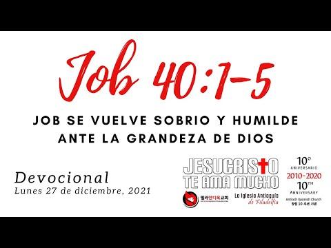 Devocional 12/27/2021 - Job 40:1-5 - Job se vuelve sobrio y humilde ante la grandeza de Dios