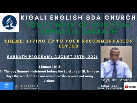 Youth week of Prayer || 1 Samuel 3:1-10 by Moses Kayijuka || August 28, 2021