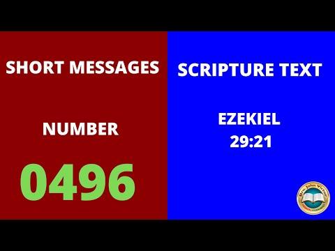 SHORT MESSAGE (0496) ON EZEKIEL 29:21 ||  క్లుప్త వర్తమానములు యెహెఙ్కేలు 29:21