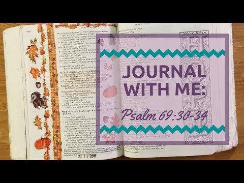 Bible Journaling: Psalm 69:30-34: Being Thankful
