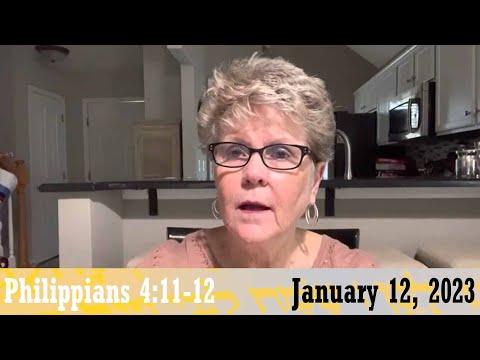 Daily Devotionals for January 12, 2023 - Philippians 4:11-12 by Bonnie Jones
