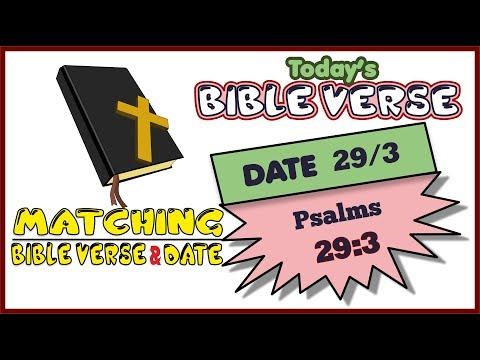 Today's Bible Verse | Date 29/3 | Psalms 29:3 | Matching Bible Verse-Date