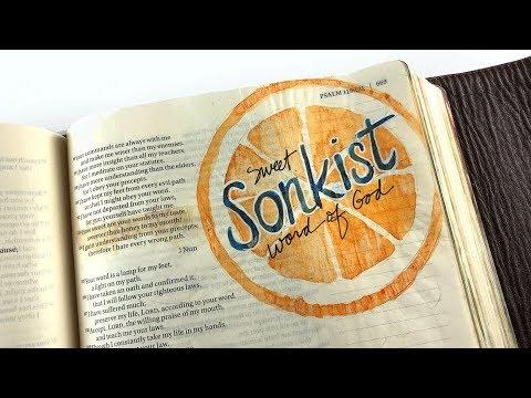 Bible Journaling Psalm 119:103 - Sweet 'Sonkist' Word of God