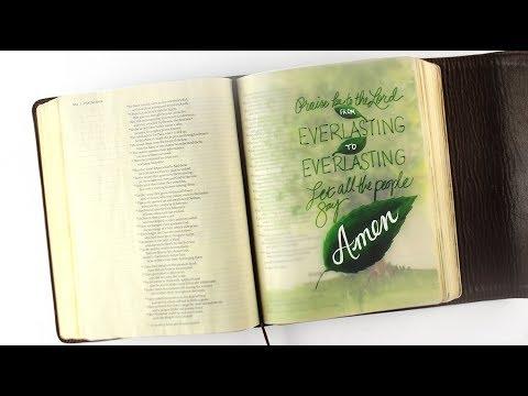 Bible Journaling Psalm 106:48 - Paint an Everlasting Tree with vellum tipin