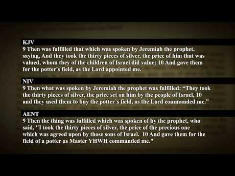 Matthew 27:9-10 30 Pieces of Silver Jeremiah or Zechariah? - Compare Original Aramaic Language Text