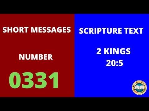 SHORT MESSAGE (0331) ON 2 KINGS 20:5