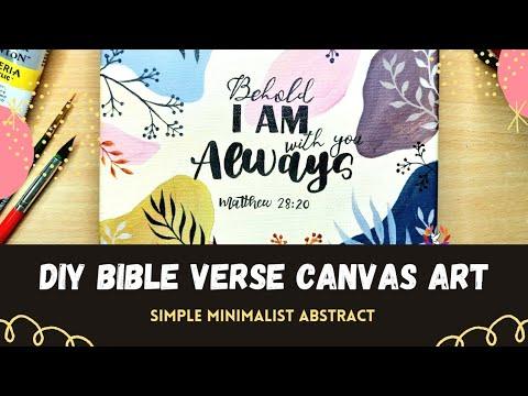 Simple Bible Verse Canvas Painting for Beginners| Minimalist Abstract Art| Matthew 28:20