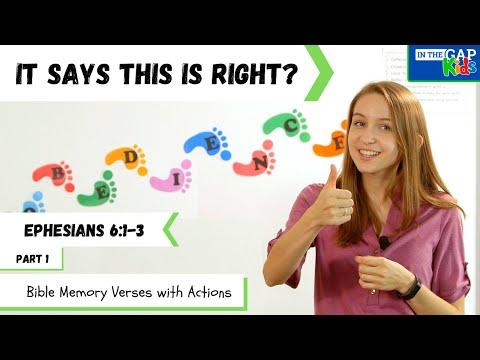 Ephesians 6:1-3 | Bible Verses to Memorize for Kids with Actions | Obedience (Week 1)