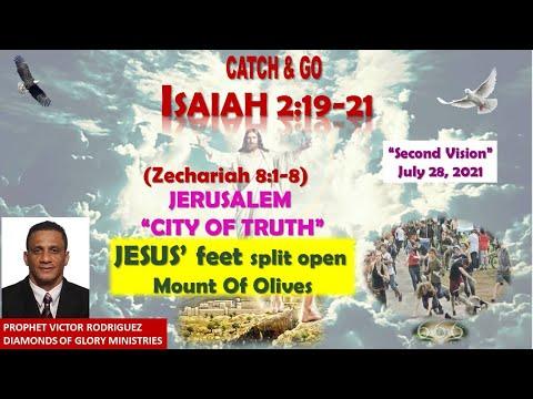 Isaiah 2:19-21 - Jesus' Feet Split Open Mount Of Olives (The Second Vision)