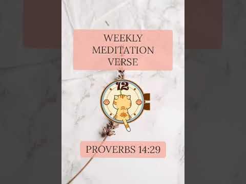 WEEKLY MEDITATION VERSE|| PROVERBS 14:29 - LET'S TALK PATIENCE ????️????